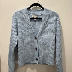 Women's Light Blue Ribbed Sweater